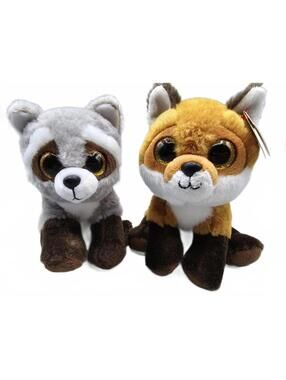 Ty Beanie Babies Bandi the Raccoon and Fox Plush Toys